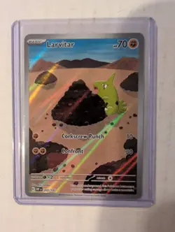 Larvitar 203/197 Obsidian Flames Illustration Rare Full Art Holo Pokemon Card NM - Image 1