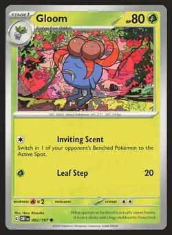 SV03: Obsidian Flames Gloom #002/197 Common Pokemon Card - Image 1