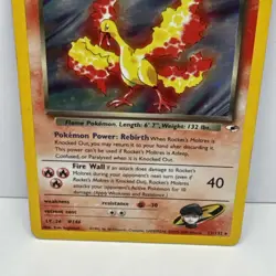 Pokemon Rocket's Moltres 12/132 Gym Heroes Holo 2000 Vintage LP Pokemon Card - Image 3