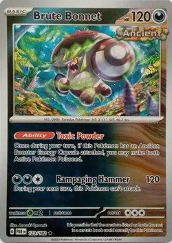 123/182 BRUTE BONNET REVERSE HOLO PARADOX RIFT POKEMON CARD - Image 1