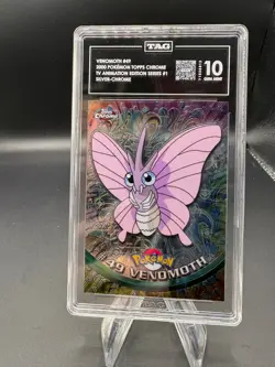 #49 Topps Chrome 2000 Venomoth Pokemon TV Animation Series 1 TAG 10 - Image 1
