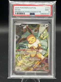 EEVEE 2025 POKEMON PRISMATIC EVOLUTIONS BLACK STAR PROMO ETB #173 PSA Mint 9 - Image 1
