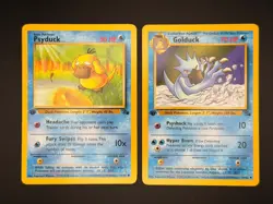 1st Edition Fossil Psyduck & Golduck NM Vintage Pokemon Cards 🐥 - Image 1