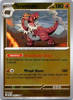 Tyrantrum 045/088 Holo Rare Perfect Order Pokemon Reverse Holo NM - Image 1