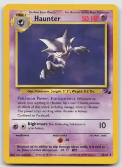 Haunter 21/62 Rare Fossil Pokemon Unlimited Near Mint - Image 1