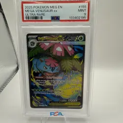 2025 Mega Venusaur ex 155/132 Me01: Mega Evolution Holo PSA 9 Pokemon - Image 1
