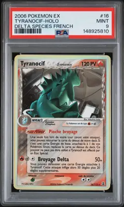 2006 POKEMON FRENCH EX DELTA SPECIES #16 TYRANOCIF-HOLO PSA 9 - Image 1