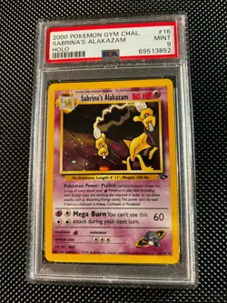 *SWIRL* Sabrina's Alakazam Unlimited PSA 9 mint Pokemon TCG Gym Challeng #16 - Image 1