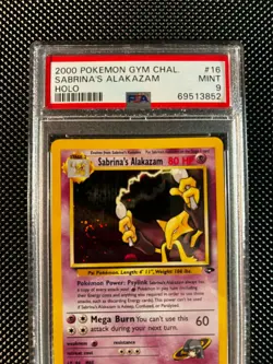 *SWIRL* Sabrina's Alakazam Unlimited PSA 9 mint Pokemon TCG Gym Challeng #16 - Image 2