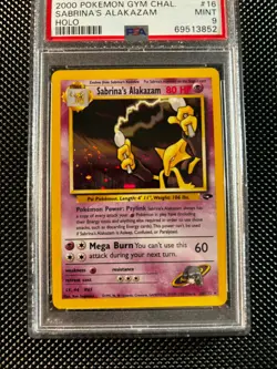 *SWIRL* Sabrina's Alakazam Unlimited PSA 9 mint Pokemon TCG Gym Challeng #16 - Image 3