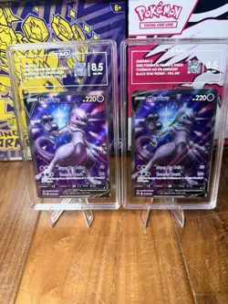 2022 Pokemon Mewtwo V Pokemon Go TAG 8.5 SWSH229 Black Star Promo Lot Of 2 - Image 1