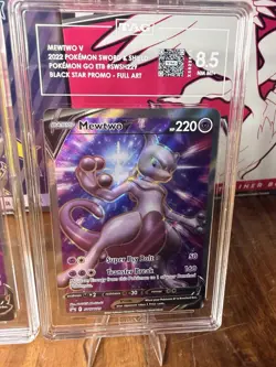 2022 Pokemon Mewtwo V Pokemon Go TAG 8.5 SWSH229 Black Star Promo Lot Of 2 - Image 2