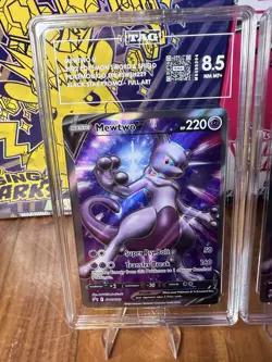 2022 Pokemon Mewtwo V Pokemon Go TAG 8.5 SWSH229 Black Star Promo Lot Of 2 - Image 3
