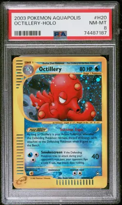 2003 POKEMON AQUAPOLIS #H20 OCTILLERY HOLO PSA 8 LOW POP 149 - Image 1