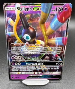 Pokemon 2018 Sigilyph GX Sun & Moon Lost Thunder #98/214 Ultra Rare Holo NM - Image 1