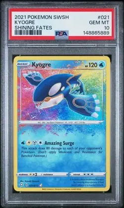KYOGRE #021 PSA 10 • 2021 POKEMON SWORD & SHIELD SHINING FATES - Image 1