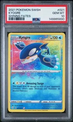 KYOGRE #021 PSA 10 • 2021 POKEMON SWORD & SHIELD SHINING FATES - Image 3