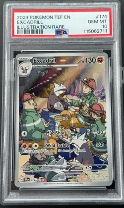 2024 Pokemon Excadrill 174/162 SV05: Temporal Forces Illustration Rare PSA 10 EN - Image 1