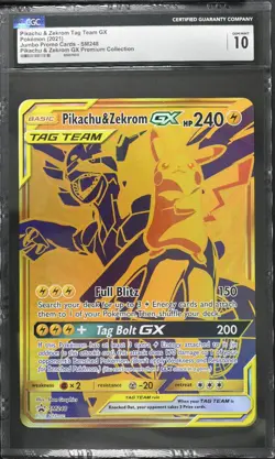 JUMBO Pikachu & Zekrom GX SM248 Pokemon CGC 10 - Image 1
