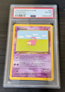 Pokemon 1999 Slowpoke #55 1st Edition Fossil PSA 6 - Image 1