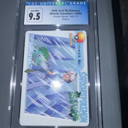 Old CGC 9.5 = 10 2026 ASH & BULBASAUR 1998 POKEMON JPN BANDAI CARDDASS #EX10 - Image 1