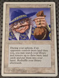 Magic The Gathering 4TH EDITION LAND TAX white card MTG Vintage FREE SHIPPING!! - Image 1