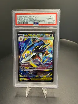 Pokemon 2025 Mega Sharpedo ex 127/094 SIR Phantasmal Flames GEM MINT PSA 10 - Image 1