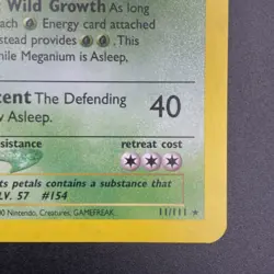 2000 Pokemon Neo Genesis 1st Edition Meganium Holo #11/111 NM - Image 4
