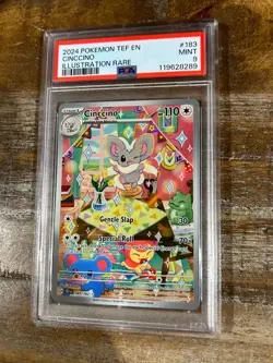 POKEMON 2024 Temporal Forces Illustration Rare CINCCINO #183 PSA 9 Mint - Image 1