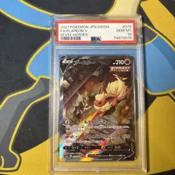 Pokemon Flareon V Alt Art - 073/069 - Eevee Heroes - Japanese - PSA 10 - Image 1