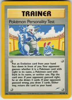 Pokemon Personality Test 102/105 Uncommon Neo Destiny Pokemon Lightly Played - Image 1
