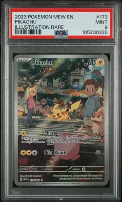 2023 POKEMON MEW EN-151 ILLUSTRATION RARE #173 PIKACHU PSA 9 - Image 1