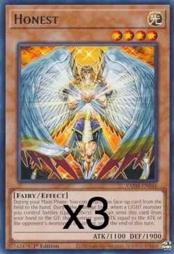 3X Yugioh Honest VASM-EN046 Rare 1st Edition NM - Image 1