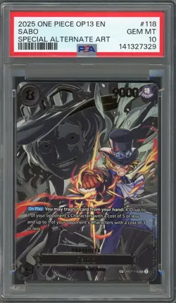 PSA 10 Sabo (SP Alt Art) Carrying On His Will OP13 OP07-118 EN One Piece B9 - Image 1