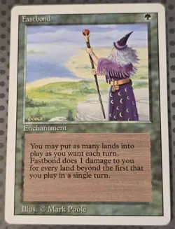 Fastbond Magic the Gathering Revised Edition 94 Green FREE SHIPPING VINTAGE MTG! - Image 1