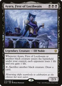 Ayara, First of Locthwain 1x FOIL ELD MTG Throne of Eldraine Rare MINT black - Image 1
