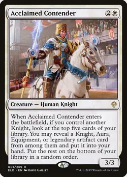 Acclaimed Contender 2x FOIL ELD MTG Throne of Eldraine Rare MINT white - Image 1