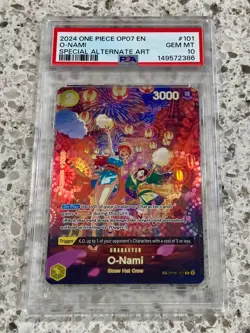 One Piece OP06-101 500 Years in the Future - O-Nami (SP Alternate Art) PSA 10 - Image 1