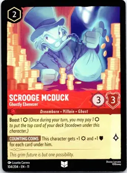 Disney Lorcana Scrooge McDuck - Ghostly Ebenezer Winterspell Uncommon #104/204 N - Image 1