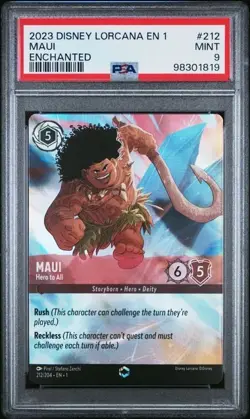 2023 DISNEY LORCANA EN 1-THE FIRST CHAPTER #212 MAUI ENCHANTED PSA 9 - Image 1