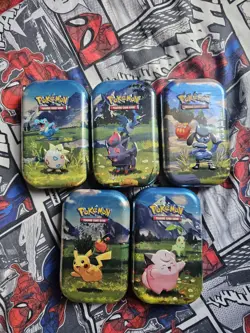 New & Sealed Pokemon TCG: Mega Evolution Ascended Heroes Mini Tin Full Art Set - Image 1