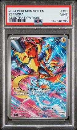 2024 POKEMON SCR EN-STELLAR CROWN ILLUSTRATION RARE #151 ZERAORA PSA 9 - Image 1