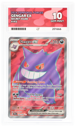 Pokemon TCG ACE Gem Mint 10 Gengar EX 193/162 Secret Rare Temporal Forces - Image 1