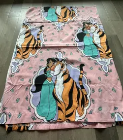VTG 90’s Disney Aladdin Jasmine Rajah 4pc Twin Sheet Set Flat Fitted Pillow Bed - Image 5