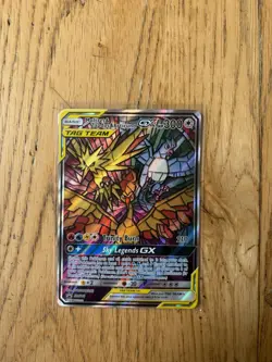 Pokemon TCG Hidden Fates Moltres, Zapdos, Articuno GX SM210 Promo Tag Team - Image 2