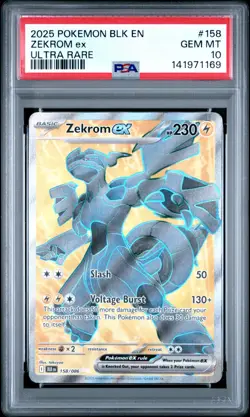 Zekrom ex 158/086 Black Bolt PSA 10 GEM MINT Full Art Graded Pokemon TCG Card - Image 3