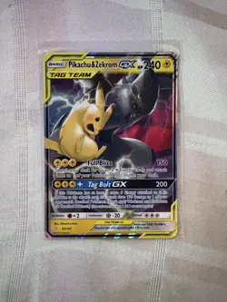 Pokemon TCG Sun & Moon Pikachu Zekrom GX 33/181 Tag Team Card NM Condition - Image 1