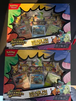 X2 Pokemon TCG Ascended Heroes First Partners Deluxe Pin Collection Bundle - Image 1