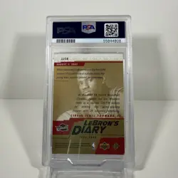 2003-04 Upper Deck - Lebron's Diary LeBron James #LJ10 (RC) PSA 5 - Image 2