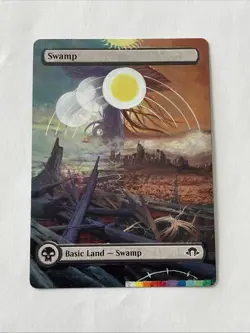 MTG Magic the Gathering ALTERED/HAND-PAINTED SWAMP - Image 1